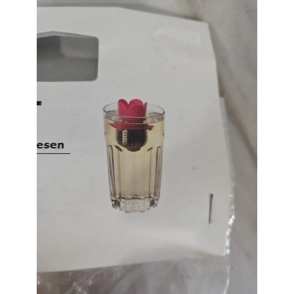 IKEA VAGRAT Flower Themed‎ Stainless Steel Tea Infusers, Set of 2 Pink & Yellow